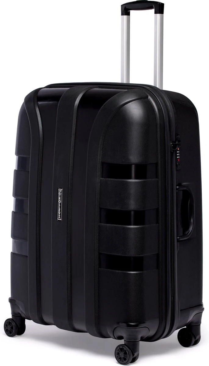 ©TROLLEYZ - Paris No.5 - Reiskoffer - 78cm Met TSA Slot - Dubbele Wielen - 360° Spinners - 100% Polypropyleen - Reiskoffer In Piano Black 4 ©TROLLEYZ - Paris No.5 - Reiskoffer - 78cm Met TSA Slot - Dubbele Wielen - 360° Spinners - 100% Polypropyleen - Reiskoffer In Piano Black - Afbeelding 2