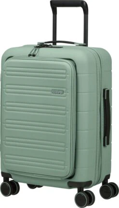 American Tourister Reiskoffer Met Laptopvak - Novastream Spinner 55/20 Tsa (Handbagage) Nomad Green