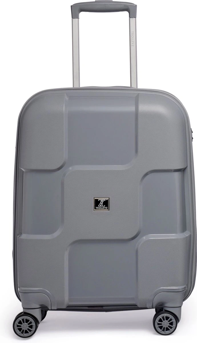 ©TROLLEYZ - Venice No.10 - Trolley - 55cm Met TSA Slot - Dubbele Wielen - 360° Spinners - 100% Polypropyleen - Handbagage Koffer In Silver Stone 3 ©TROLLEYZ - Venice No.10 - Trolley - 55cm Met TSA Slot - Dubbele Wielen - 360° Spinners - 100% Polypropyleen - Handbagage Koffer In Silver Stone