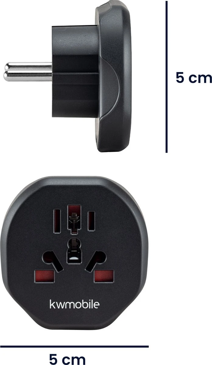 Kwcommerce Reisstekker UK Naar EU – Geschikt Voor Stopcontacten Type C, E En F - Set Van 2 Stuks - Reisadapters - Zwart 5 Kwcommerce Reisstekker UK Naar EU – Geschikt Voor Stopcontacten Type C, E En F - Set Van 2 Stuks - Reisadapters - Zwart - Afbeelding 3