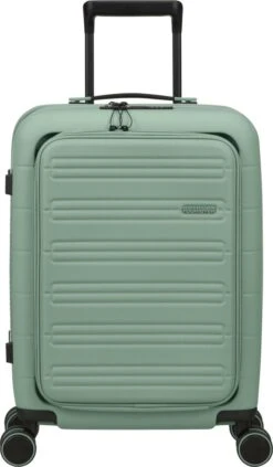 American Tourister Reiskoffer Met Laptopvak - Novastream Spinner 55/20 Tsa (Handbagage) Nomad Green -Voyago Winkel 700x1200 3