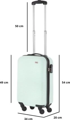 TravelZ Horizon Handbagagekoffer - 54cm Handbagage Trolley Met Gevoerde Binnenkant - Mint -Voyago Winkel 703x1200 2