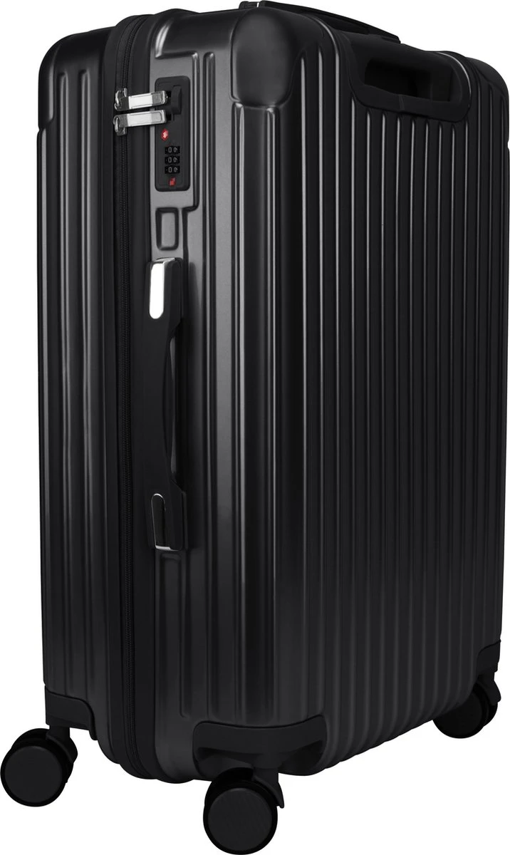 Royal Swiss - Kofferset - Cijferslot- Lichtgewicht Koffer - 4 Wielen- Zwart 16 Royal Swiss - Kofferset - Cijferslot- Lichtgewicht Koffer - 4 Wielen- Zwart - Afbeelding 14
