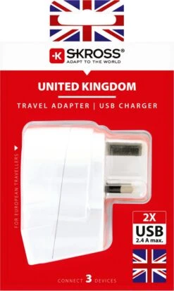 SKROSS - Reisadapter - Europa Naar Verenigd Koninkrijk (UK) Reisadapter + 2xUSB 2400 MA -Voyago Winkel 716x1200 21