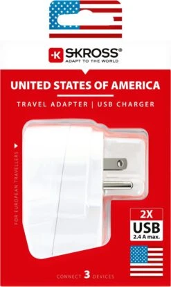 SKROSS - Reisadapter - Europa Naar Amerika (USA) + 2xUSB 2400 MA -Voyago Winkel 718x1200 7