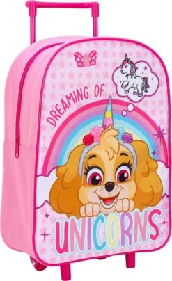 Paw Patrol SKYE Unicorn Eenhoorn Trolley Koffertje Vakantie Logeren Tripjes Roze Regenboog -Voyago Winkel 734x1200 2