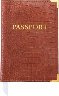 Saetti Paspoort Hoesje - Luxe Reisetui Paspoorthouder - Bruin - Echt Leer