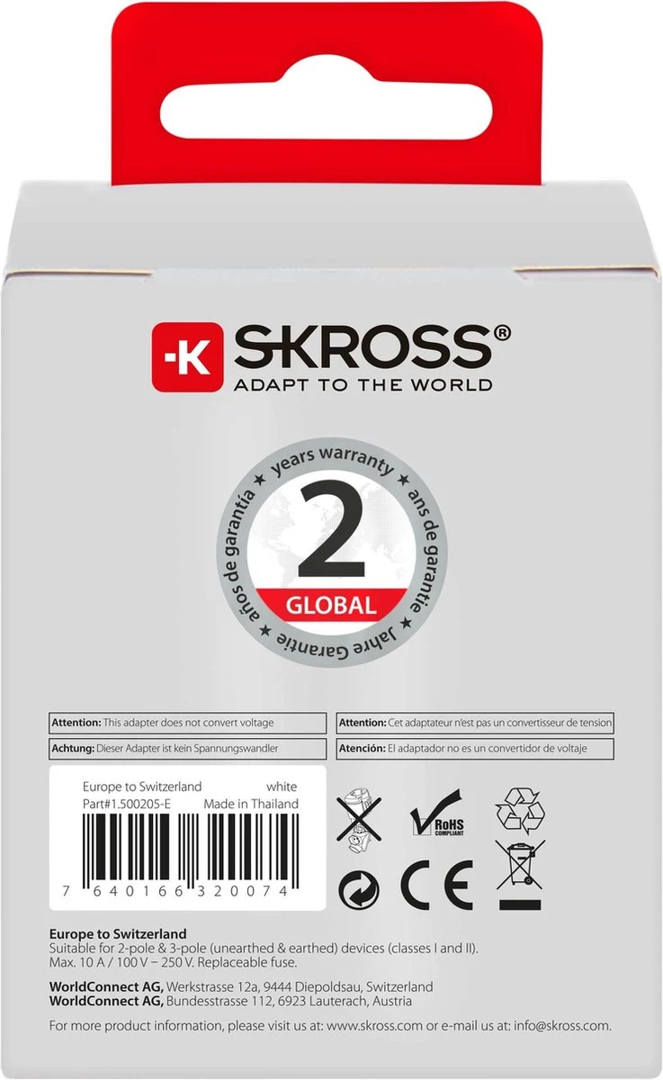 SKROSS Reisstekker Europa Naar Zwitserland 13 SKROSS Reisstekker Europa Naar Zwitserland - Afbeelding 11