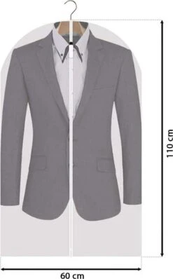 Merkloos 5x Duurzame Transparante Kledinghoes Met Rits- Doorzichtige Kledinghoes - Doorkijk - 60x110CM -Voyago Winkel 744x1200 6