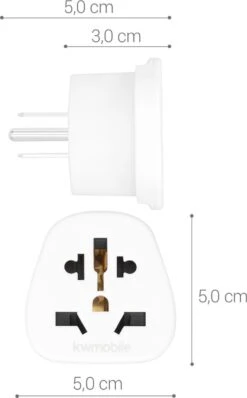 Kwmobile 2x Reisstekker Type B - Ideaal Voor Reizen In De VS, Canada, Japan Of Thailand - Universele Wereldstekker - Wit -Voyago Winkel 745x1200 5