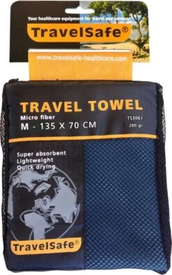 Travelsafe Traveltowel - Microfibre - 70x135cm - M - Blauw -Voyago Winkel 751x1200 13
