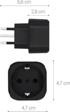 Kwmobile 2x Reisstekker Type L - Ideaal Voor Reizen In Italië, Syrië En Chili - Vakantiestekker In Zwart -Voyago Winkel 751x1200 9