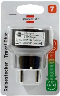Brennenstuhl Reisstekker / Reisadapter (reisstekkeradapter Voor: Euro Stopcontact En Engeland Stekker) Kleur: Zwart -Voyago Winkel 754x1200 3