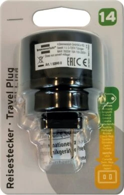 Brennenstuhl Reisstekker/reisadapter (reisstekkeradapter Voor: USA, Japan Stopcontact En Euro/contourstekker) Zwart -Voyago Winkel 761x1200 12