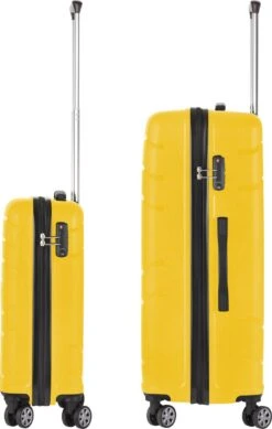 TravelZ Big Bars Kofferset - Trolleyset TSA 2-delig - Handbagage En Groot - Geel -Voyago Winkel 762x1200