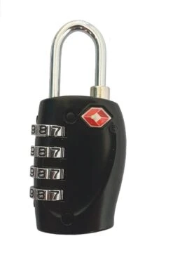 TSA Kofferslot 4 Cijfers - Reisslot - Reis Cijferslot - Cijferhangslot - Hangslot - Bagageslotjes - Slot Voor Bagage : Zwart - 1 Stuk