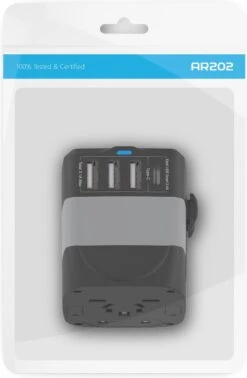 Universele Wereldstekker Met 4 USB-C En USB Poorten - Internationale Reisstekker Voor 150+ Landen - EU - Engeland (UK) - Amerika (USA) - Australië - Azië - Zuid Amerika - Reis Adapter - Wereld Stekker - Oplader – Zwart -Voyago Winkel 784x1200 5