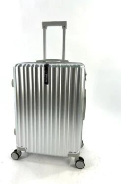 AATravel S Reiskoffer - Trolley ABS - Handbagage - Met Dubbele Wielen - 53 Cm - 37 Liter - Zilver