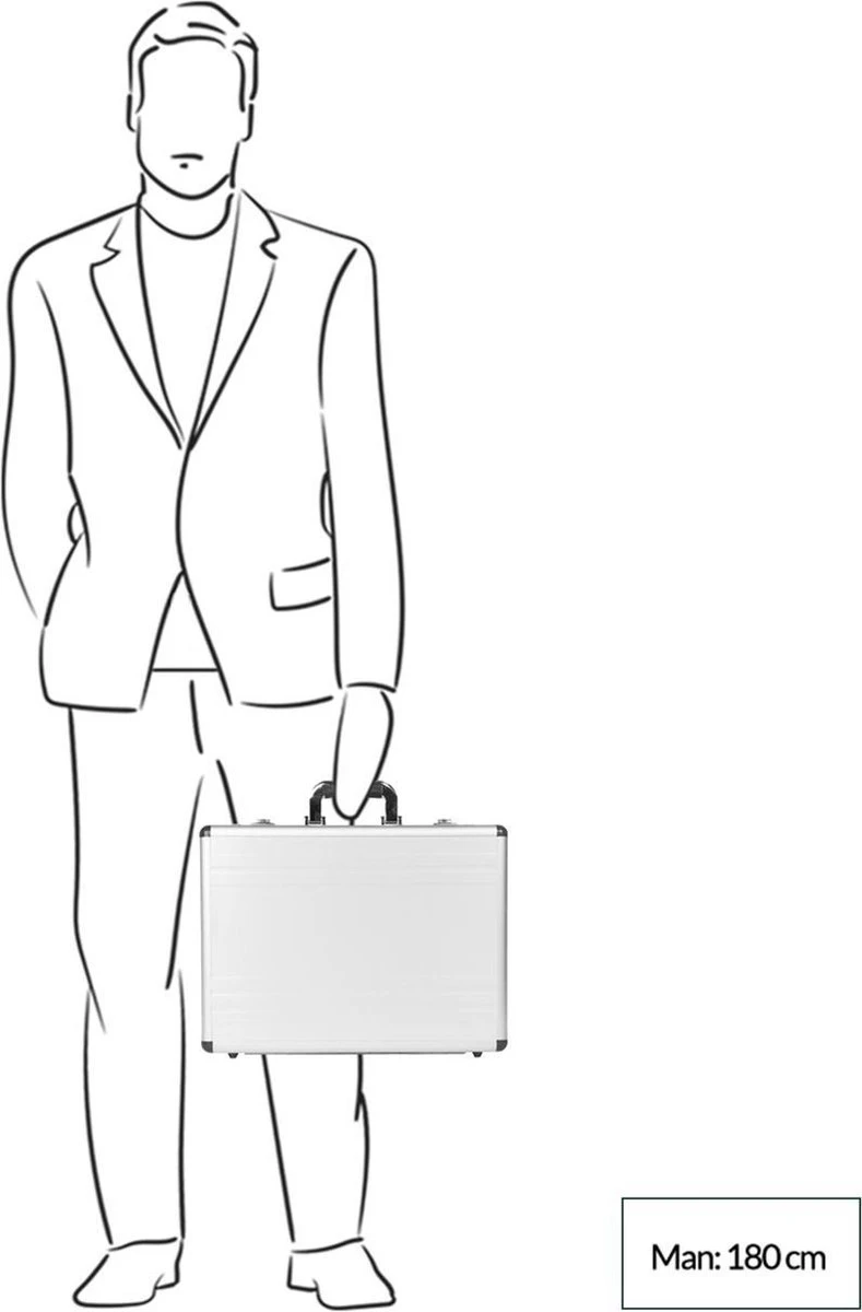 Dermata Laptoptas / Werktas / Aktetas - Business - Zilver - 4 Dermata Laptoptas / Werktas / Aktetas - Business - Zilver - - Afbeelding 2