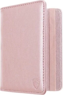 Merkloos Luxe Style RFID Paspoort Hoesje Anti Skim / Paspoorthouder Roze-Goud -Voyago Winkel 797x1200 30