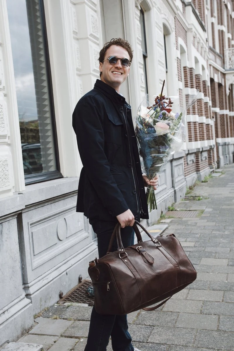 Leren Weekendtas Bruin - Reistas - Weekender - Duffle Bag - Sporttas - Studs & Stones 8 Leren Weekendtas Bruin - Reistas - Weekender - Duffle Bag - Sporttas - Studs & Stones - Afbeelding 6