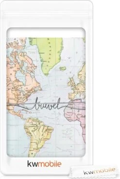 Kwmobile Paspoorthouder - Hoesje Voor Paspoort En Reisdocumenten - Flip Cover - Met Elastische Band - Travel Wereldkaart Design -Voyago Winkel 809x1200 19