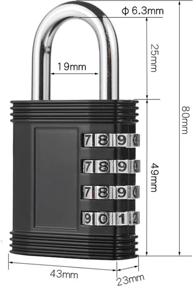 4 Cijferig Kofferslot - Reisslot - Reis Cijferslot - Cijferhangslot - Hangslot - Bagageslot - Luggace Lock 12 4 Cijferig Kofferslot - Reisslot - Reis Cijferslot - Cijferhangslot - Hangslot - Bagageslot - Luggace Lock - Afbeelding 10
