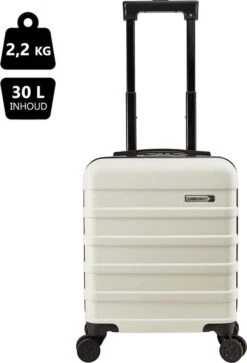 CabinMax Handbagage Koffer - Trolley 30L - Harde Reiskoffer - 45x36x20cm - Lichtgewicht - Groot Capaciteit - Wit -Voyago Winkel 816x1200 2