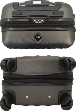 SB Travelbags Kofferset - 2 Delige 'Expandable' Koffer - Donker Grijs - 65cm/55cm -Voyago Winkel 820x1200