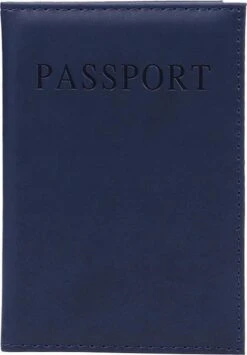 KELERINO. Paspoort Hoes - Paspoort Houder - Leer - Donker Blauw