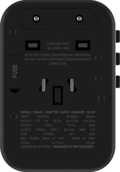 RollingSquare Wereldstekker Travel Adapter L Universele Reisstekker Quick Charger 35.5W - 3 USB En 2 USB-C Met Power Delivery En Quick Charge -Voyago Winkel 838x1200 4