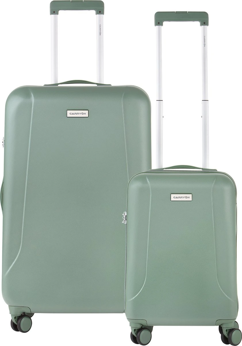 CarryOn Skyhopper Kofferset – TSA Handbagage + Reiskoffer 78cm – Dubbele Wielen - Olijf 5 CarryOn Skyhopper Kofferset – TSA Handbagage + Reiskoffer 78cm – Dubbele Wielen - Olijf - Afbeelding 3