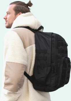 Waterdichte Rugzak - Hybride Tactical Backpack - Reistas Handbagage - Wandelrugzak - Grote Schooltas Zwart -Voyago Winkel 843x1200 9