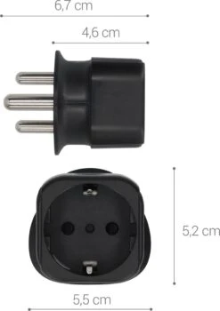 Kwmobile 2x Reisstekker Type M - Ideaal Voor Reizen In Zuid-Afrika, India En Nepal - Vakantiestekker In Zwart -Voyago Winkel 848x1200 3