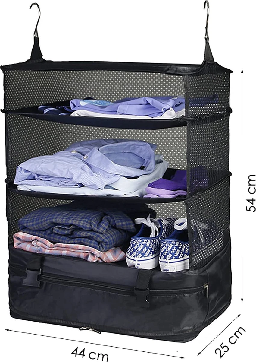 Merkloos Opvouwbare Reistas Voor Kleding - Zwart - Uitvouwbare Koffertas - Koffer Organizer - Unieke Oplossing Om Je Koffer In Te Pakken - Packing Cube - Bagpack 6 Merkloos Opvouwbare Reistas Voor Kleding - Zwart - Uitvouwbare Koffertas - Koffer Organizer - Unieke Oplossing Om Je Koffer In Te Pakken - Packing Cube - Bagpack - Afbeelding 4