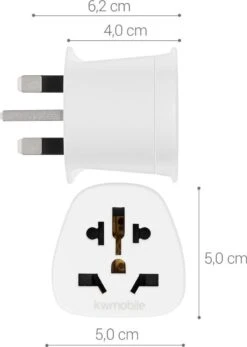 Kwmobile 2x Reisstekker Type G - Ideaal Voor Reizen In Engeland, Ierland, Schotland En Dubai - Voor Stekkers Met Type C (Eurostekker) En F (Schuko) -Voyago Winkel 855x1200 6