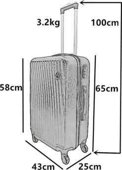 SB Travelbags Bagage Koffer 65cm 4 Wielen Trolley - Champagne -Voyago Winkel 867x1200