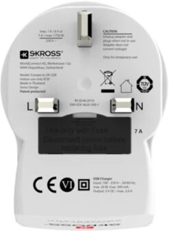 SKROSS - Reisadapter - Europa Naar Verenigd Koninkrijk (UK) Reisadapter + 2xUSB 2400 MA -Voyago Winkel 877x1200 17