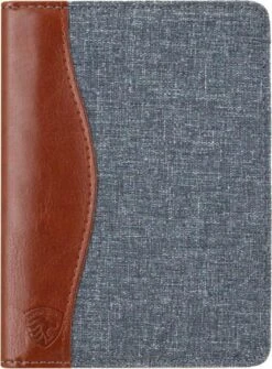 Merkloos Jeans Style RFID Paspoort Hoesje Anti Skim / Paspoorthouder Blauw - Cognac -Voyago Winkel 884x1200 10