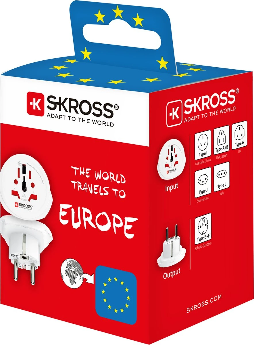 SKROSS - Reisadapter - Wereld Naar Europa 4 SKROSS - Reisadapter - Wereld Naar Europa - Afbeelding 2