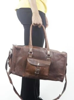 Duffeltas Weekendtas 50 X 24 X 24 Cm - Echte Leder - Cognac Bruin Leder – Reistas - Sporttas 21 Duffeltas Weekendtas 50 X 24 X 24 Cm - Echte Leder - Cognac Bruin Leder – Reistas - Sporttas -Voyago Winkel 888x1200 12