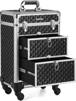 Cosmetic Case Trolley - Professionele Make-up Case - Kapperskoffer Met 4 Uitneembare Wielen -Voyago Winkel 899x1200 10