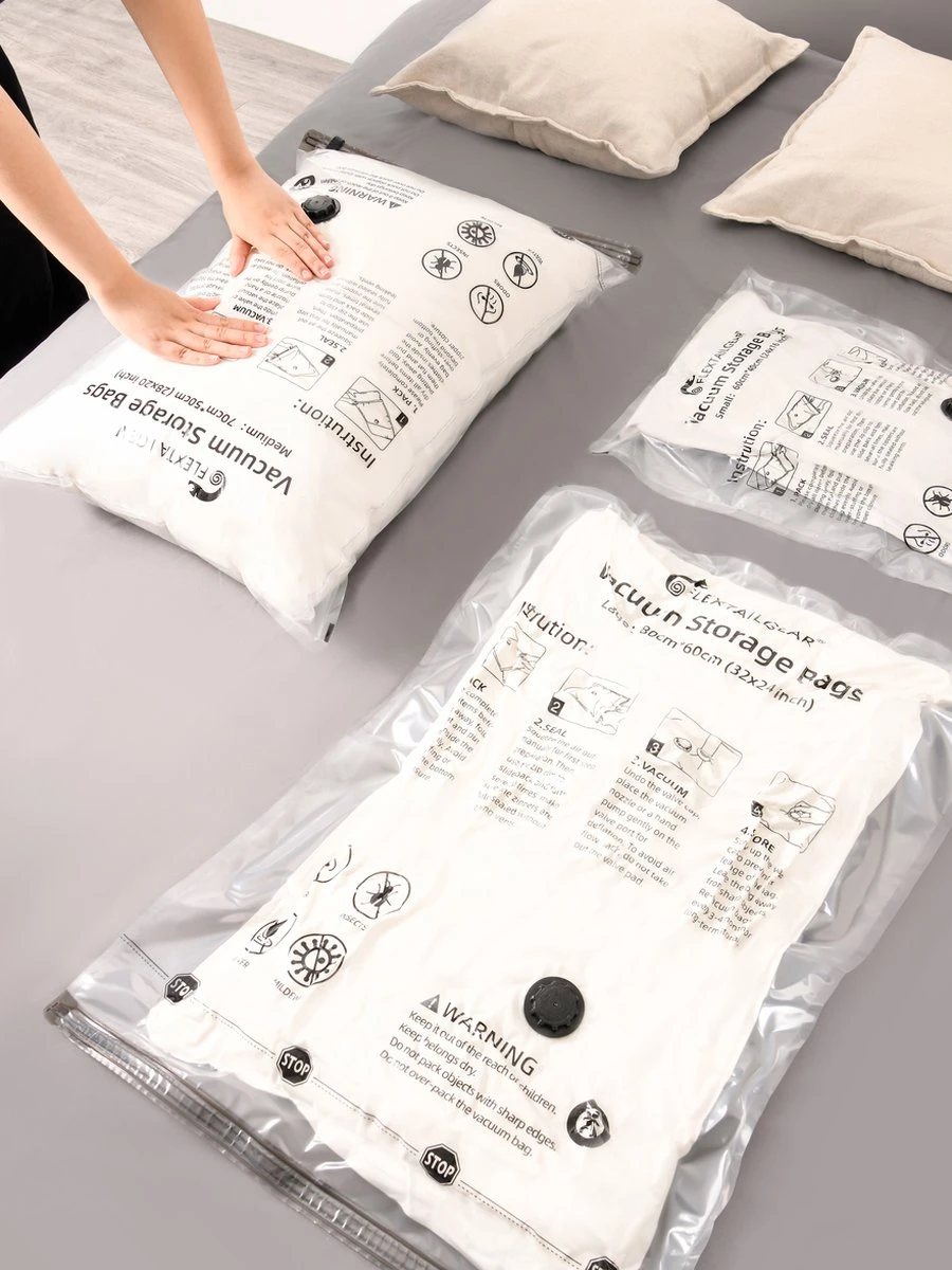 Flextail Gear Vacuüm Opbergzakken Voor Kleding - 60x40 Cm - 4 Stuks 7 Flextail Gear Vacuüm Opbergzakken Voor Kleding - 60x40 Cm - 4 Stuks - Afbeelding 5