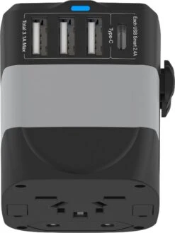 Universele Wereldstekker Met 4 USB-C En USB Poorten - Internationale Reisstekker Voor 150+ Landen - EU - Engeland (UK) - Amerika (USA) - Australië - Azië - Zuid Amerika - Reis Adapter - Wereld Stekker - Oplader – Zwart -Voyago Winkel 901x1200 9