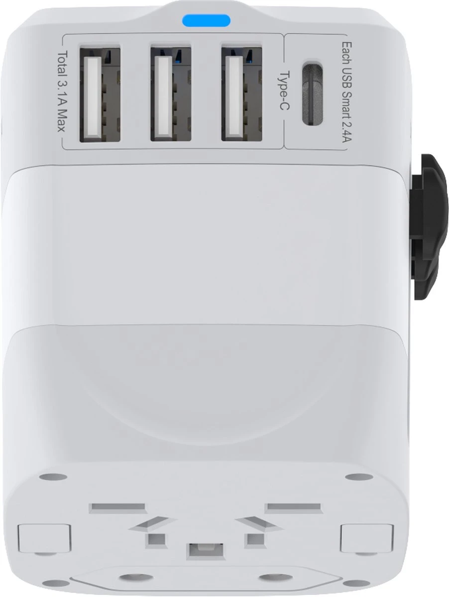 Universele Wereldstekker Met 4 USB-C En USB Poorten - Internationale Reisstekker Voor 150+ Landen - EU - Engeland (UK) - Amerika (USA) - Australië - Azië - Zuid Amerika - Reis Adapter - Wereld Stekker - Oplader – Wit 17 Universele Wereldstekker Met 4 USB-C En USB Poorten - Internationale Reisstekker Voor 150+ Landen - EU - Engeland (UK) - Amerika (USA) - Australië - Azië - Zuid Amerika - Reis Adapter - Wereld Stekker - Oplader – Wit - Afbeelding 15