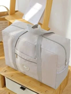Merkloos Reistas - Handbagage Tas - Opvouwbaar - Beige - Off White - Travelbag -Voyago Winkel 907x1200 7