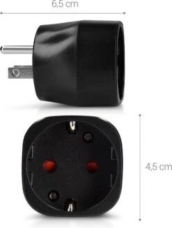 Kwmobile 2x Reisstekker Type B - Ideaal Voor Reizen In Amerika, Canada En Thailand - Voor Stopcontacten Type B - Zwart -Voyago Winkel 907x1200 8