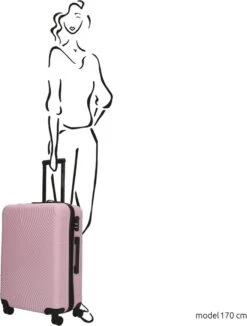 Enrico Benetti Koffer / Trolley / Reiskoffer - 65 X 41 X 25 Cm - 68 Liter - ABS - Maat M - Louisville - Roze -Voyago Winkel 909x1200 1