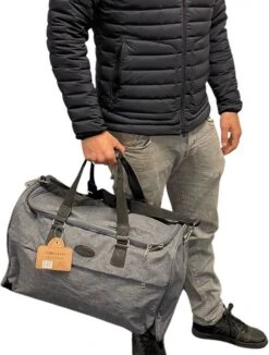 Reistas Deluxe - Weekendtas 48 Liter - Luxe Reistas Grey Leonardo -Voyago Winkel 909x1200 5