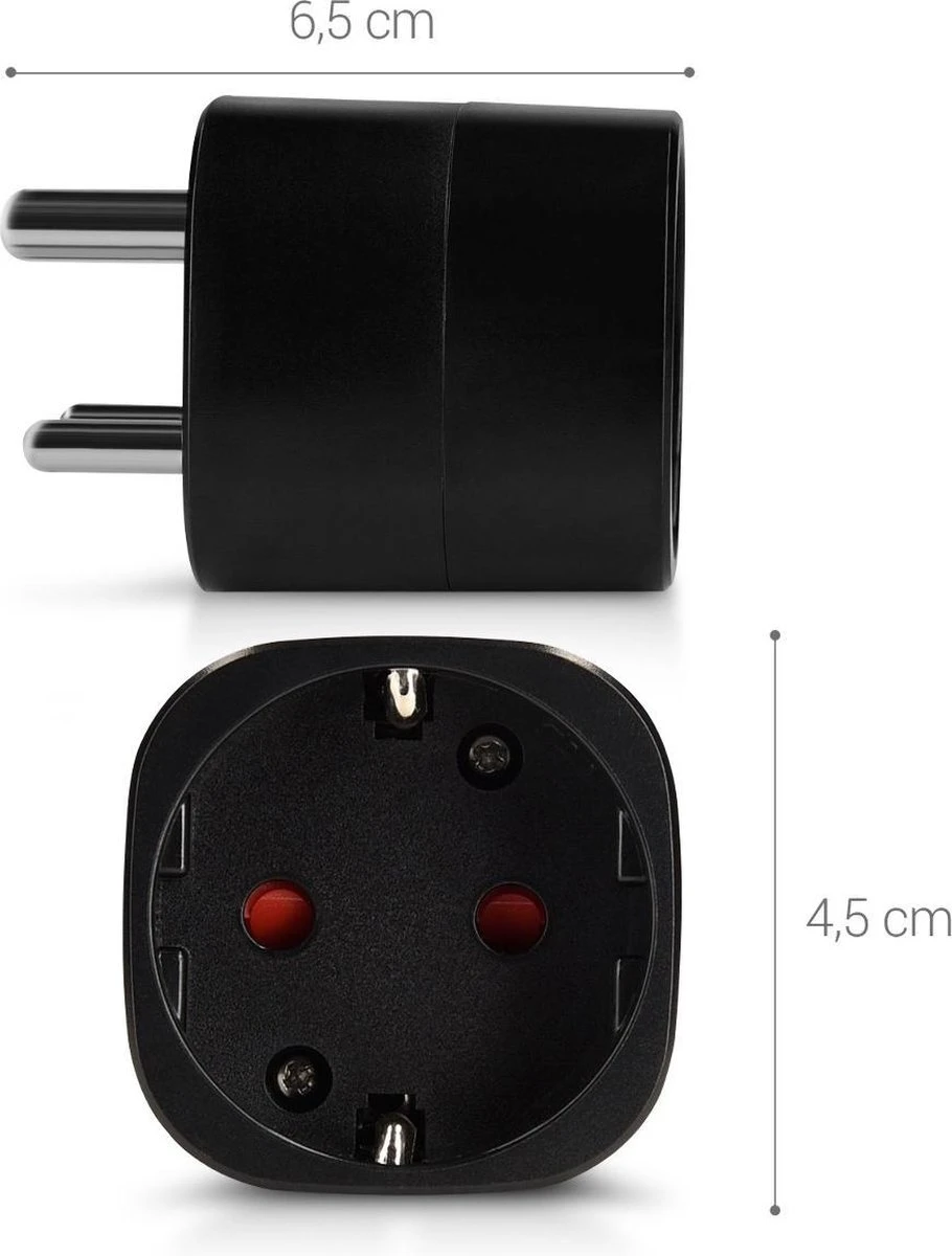 Kwmobile Set Van 2 Reisstekkers - Type D Wereldstekker - Voor Het Opladen Van Je Telefoon En Reisaccessoires - In Bijv. India, Nepal En Sri Lanka - Zwart 6 Kwmobile Set Van 2 Reisstekkers - Type D Wereldstekker - Voor Het Opladen Van Je Telefoon En Reisaccessoires - In Bijv. India, Nepal En Sri Lanka - Zwart - Afbeelding 4
